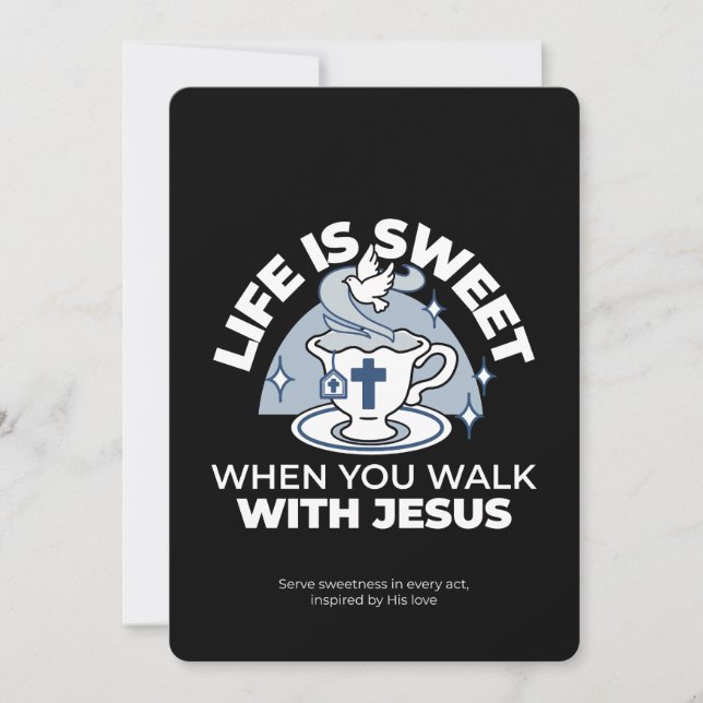 Tarjeta Festiva Arte de vida fiel - Equipo con cruz y paloma (Anverso)