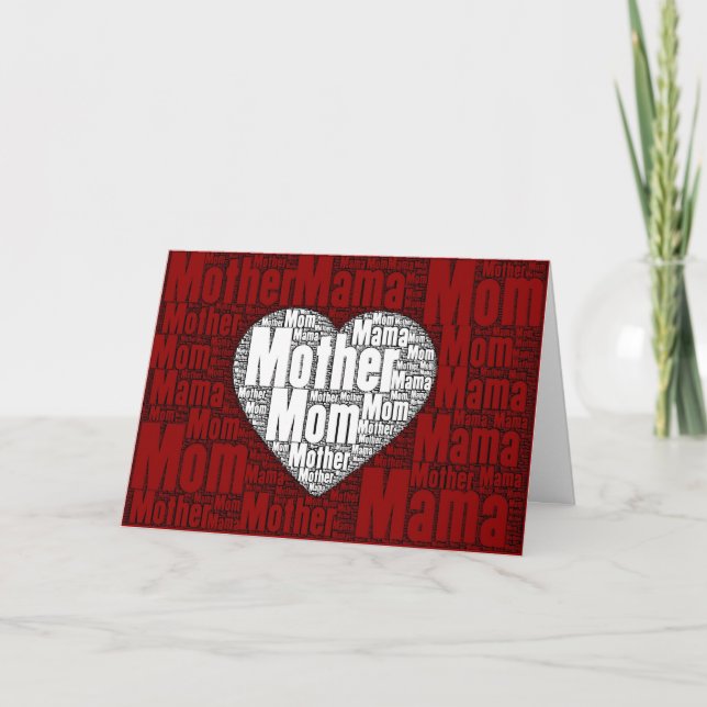Tarjeta Festiva Arte de Word: San Valentín para la madre (Anverso)