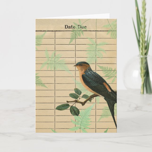 Tarjeta Festiva Arte debido de Digitaces de fecha del pájaro del (Anverso)