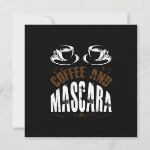 Tarjeta Festiva Arte del Café Café y Máscara