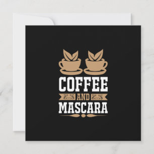 Tarjeta Festiva Arte del Café Café y Máscara de pestañas
