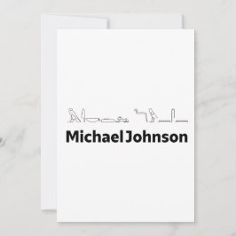 Tarjeta Festiva Arte del nombre Michael Johnson con jeroglíficos