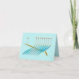 Tarjeta Festiva Arte Digital Chanukah Menorah (Chanukiah)