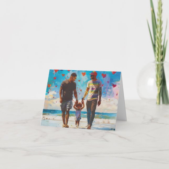 Tarjeta Festiva Arte digital de dos padres (Anverso)