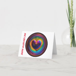 Tarjeta Festiva Arte digital del corazón del arcoiris el día de Sa