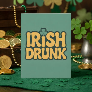 Tarjeta Festiva Arte divertido de borracho irlandés para la fiesta