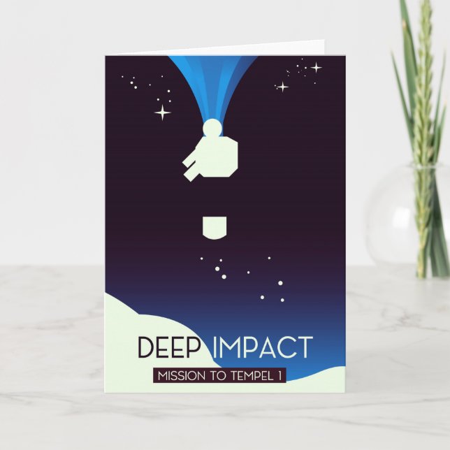 Tarjeta Festiva Arte espacial Deep Impact (Anverso)