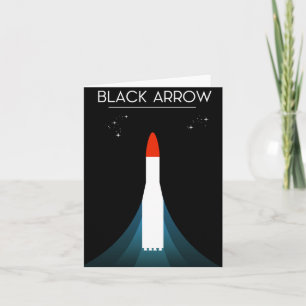 Tarjeta Festiva Arte Espacial del Cohete Flecha Negra Británica
