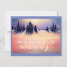 Tarjeta Festiva Arte feliz y brillante del paisaje del invierno