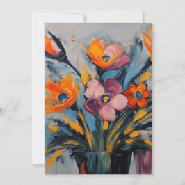 Tarjeta Festiva Arte floral abstracto colorido