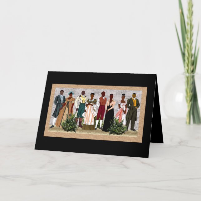 Tarjeta Festiva Arte folclórico afroamericano, anillos de libertad (Anverso)