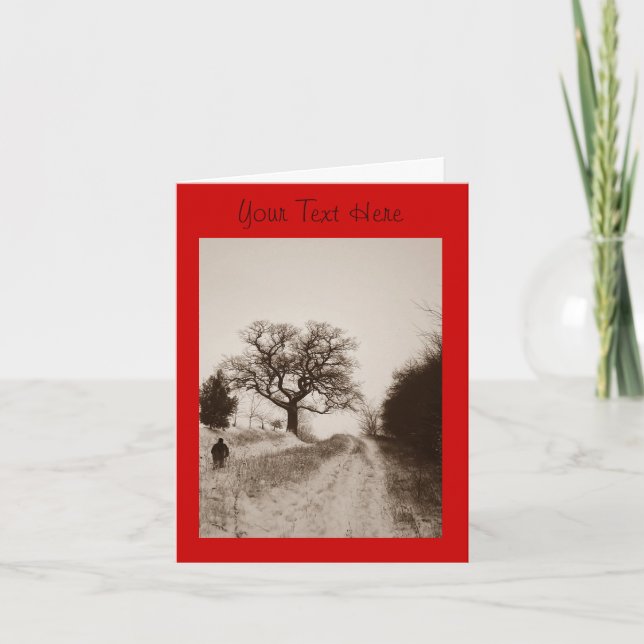 Tarjeta Festiva arte fotográfico de la escena de nieve de invierno (Anverso)