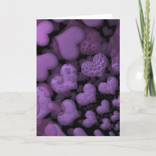 Tarjeta Festiva Arte Fractal Calores Púrpura Lindo