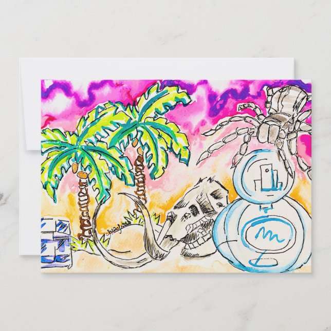 Tarjeta Festiva Arte Freaky (Anverso)
