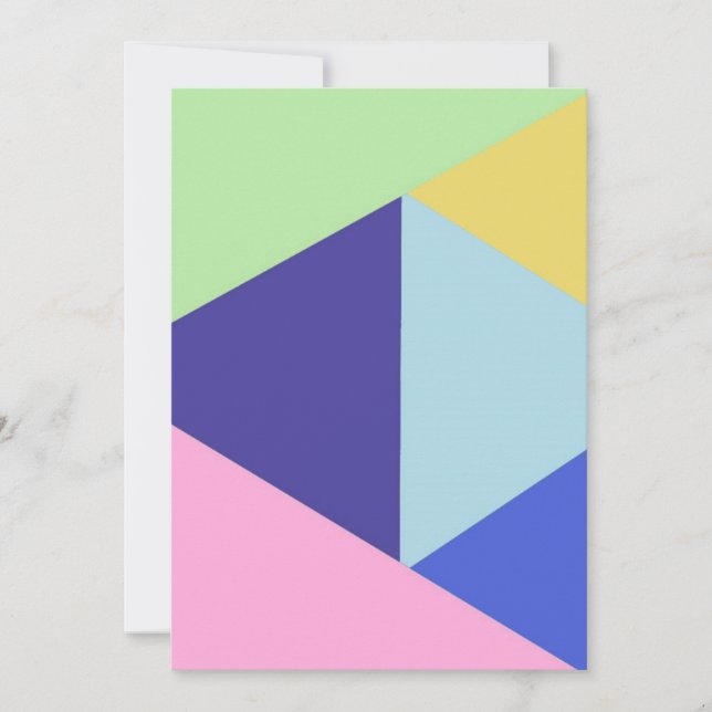 Tarjeta Festiva arte geométrico multicolor (Anverso)