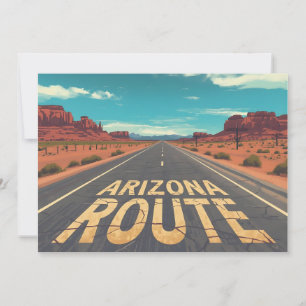 Tarjeta Festiva Arte Gráfico de la Carretera del Desierto de Arizo