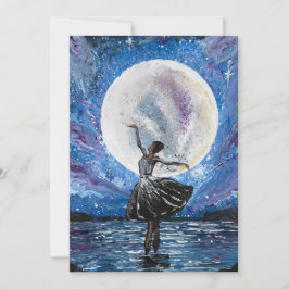 Tarjeta Festiva Arte hecho a mano: bailando con la luna 