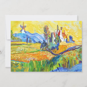 Tarjeta Festiva Arte Impresionista Moderno Verano Escenario de Pro