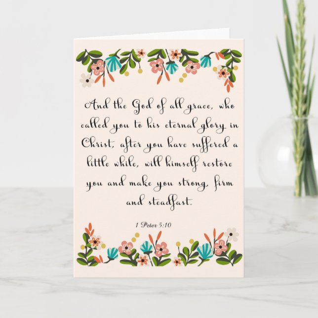 Tarjeta Festiva Arte inspirador cristiano - 1 5:10 de Peter (Anverso)