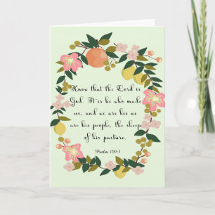 Tarjeta Festiva Arte inspirador cristiano - Salmo 100:3