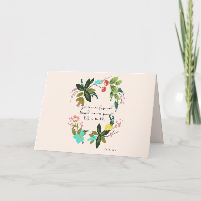 Tarjeta Festiva Arte inspirador cristiano - Salmo 46:1 (Anverso)