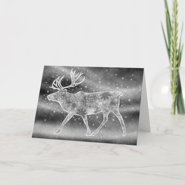 Tarjeta Festiva Arte majestuoso de renos (Anverso)