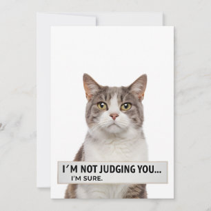 Tarjeta Festiva Arte minimalista de cita sarcástica de gato que ju