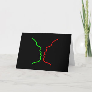 Tarjeta Festiva Arte Mínimo - Sensual MISS, Tengamos un BESO