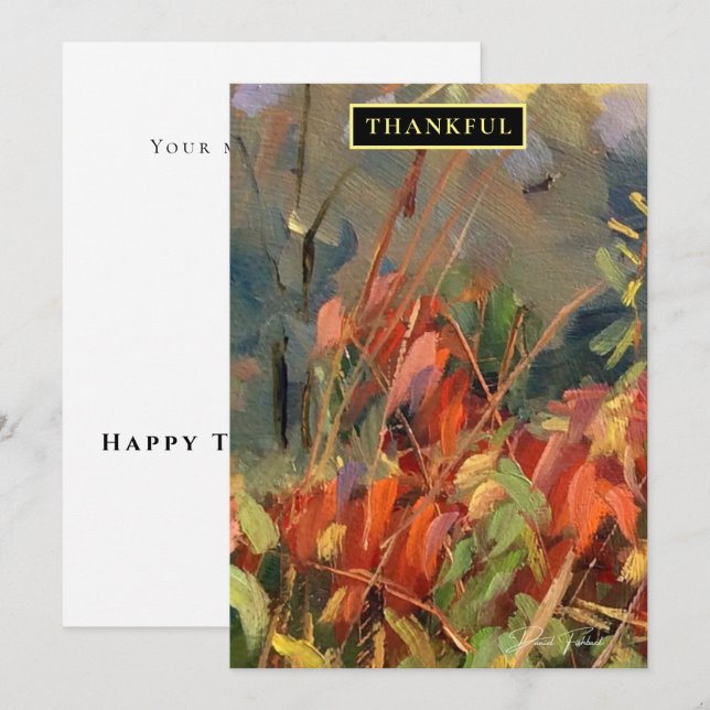 Tarjeta Festiva Arte natural Naranja rojo (Anverso / Reverso)