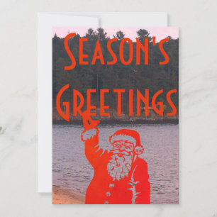 Tarjeta Festiva arte navideño personalizado vintage