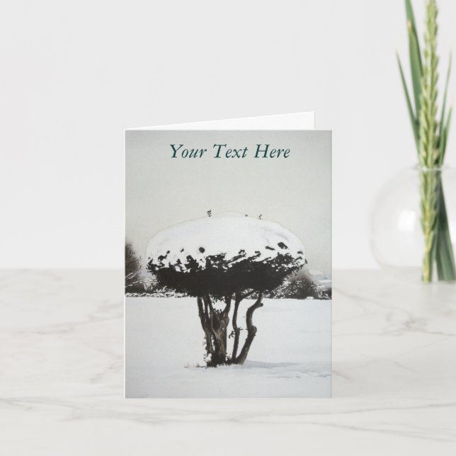 Tarjeta Festiva arte original de la escena de la nieve del paisaje (Anverso)