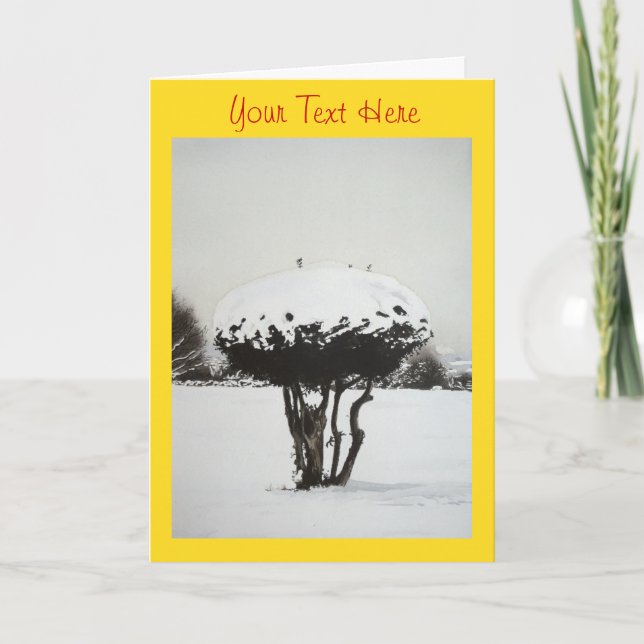 Tarjeta Festiva arte original de la escena de la nieve del paisaje (Anverso)