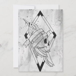 Tarjeta Festiva Arte pagano gótico de cráneo
