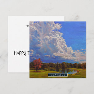 Tarjeta Festiva Arte paisajístico con hermoso cielo azul