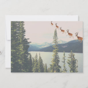 Tarjeta Festiva arte personalizado de renos para escena invernal