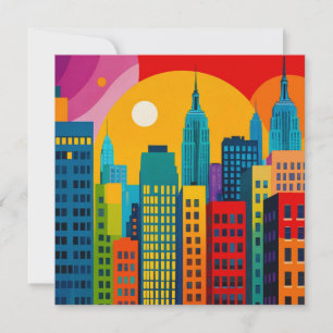 Tarjeta Festiva Arte Pop de Nueva York