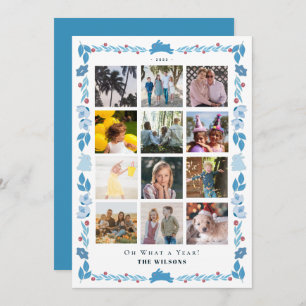 Tarjeta Festiva Arte popular conyugal azul qué año más en la foto