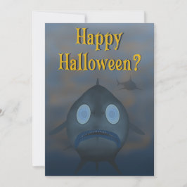 Tarjeta Festiva Arte popular de peces Halloween 2024