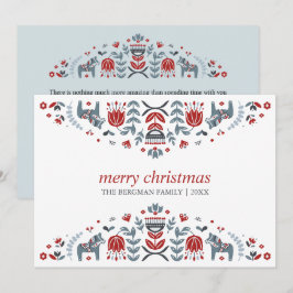 Tarjeta Festiva Arte Popular Nórdico | Fiestas Navideñas del Cabal