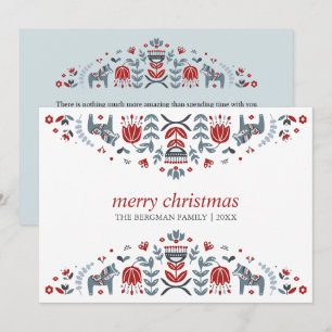 Tarjeta Festiva Arte Popular Nórdico Fiestas Navideñas del Cabal
