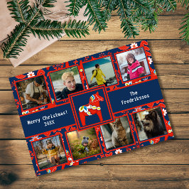 Tarjeta Festiva Arte Popular Rojo Sueco Dala Horse Pattern 8 Foto