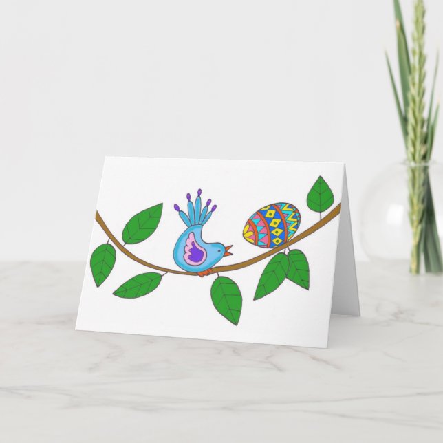 Tarjeta Festiva Arte popular ucraniano de la sorpresa de Pascua (Anverso)