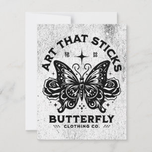 Tarjeta Festiva Arte que pega - Ropa de mariposa