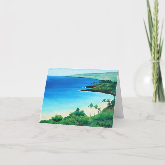 Tarjeta Festiva Arte tropical Notecard de la playa de Hawaii (Anverso)