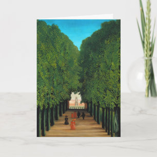 Tarjeta Festiva Arte vintage de Henri Rousseau de París con árbole