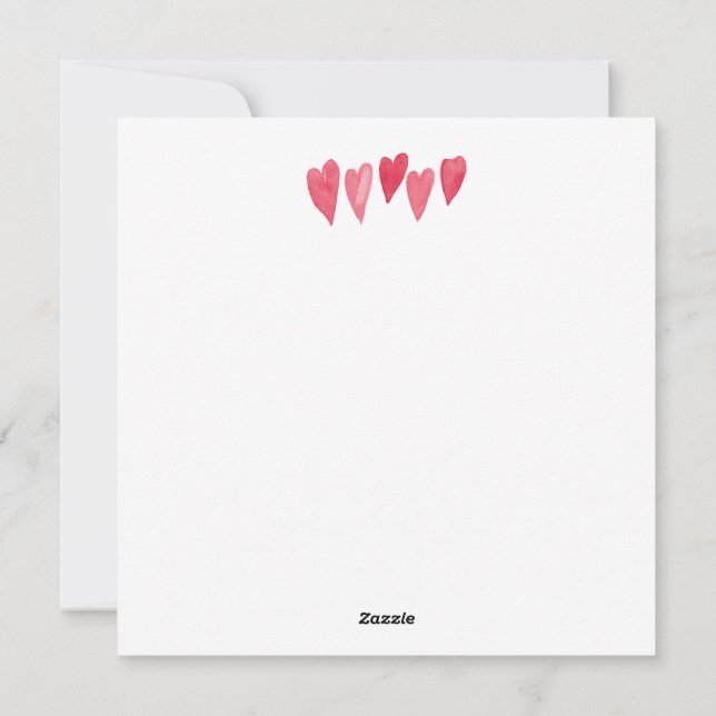 Tarjeta Festiva Artes de San Valentín personalizadas con acuarela  (Reverso)