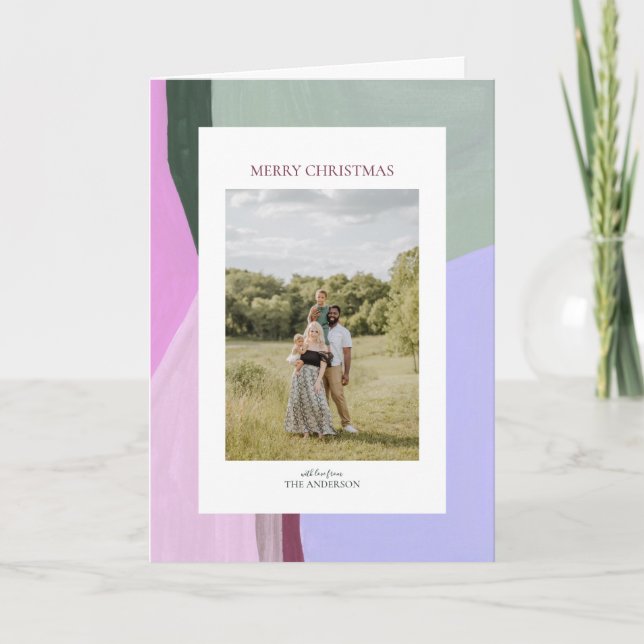 Tarjeta Festiva Artful Christmas Holiday Photo Greeting Card (Anverso)