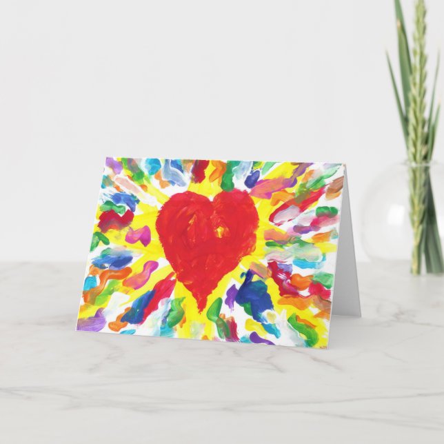 Tarjeta Festiva Artista de autismo "Feliz Día de San Valentín" (Anverso)