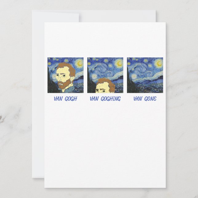 Tarjeta Festiva Artista pintor Van Gogh Van Goghing Van Gone (Anverso)