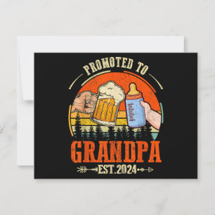 Tarjeta Festiva Ascendido a Abuelo Est 2024 Día del Padre Retro Nu